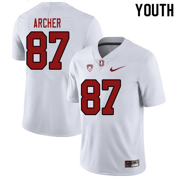 Youth #87 Bradley Archer Stanford Cardinal College Football Jerseys Sale-White